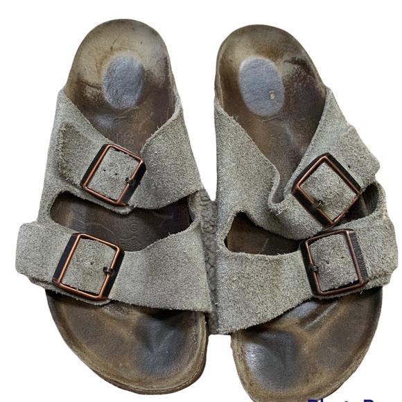 Birkenstock Shoes - Birkenstock Double Strap Sandals in EU 38 in Gray Genuine Leather | Gray Leather